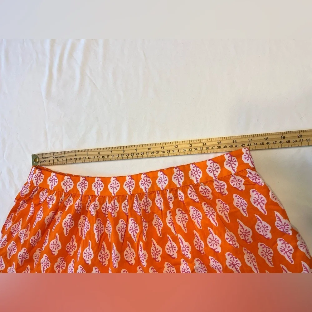 J Crew Factory Bold orange pink Tiered Ruffle Mini Skirt Size Large